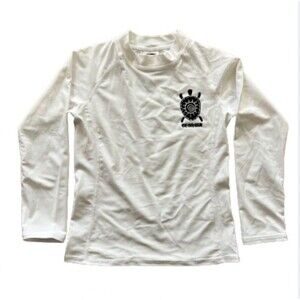 Coastalista XL unisex kids long sleeve Rashguard Swim Top White Georgia raglan